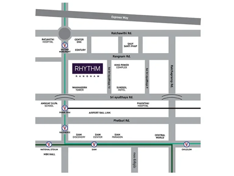 ให้เช่า condo Rhythmซอย รางน้ำ ห้อง Studio เนื้อที่ 28ตรม ชั้น20 เฟอร์นิเจอร์ครบ