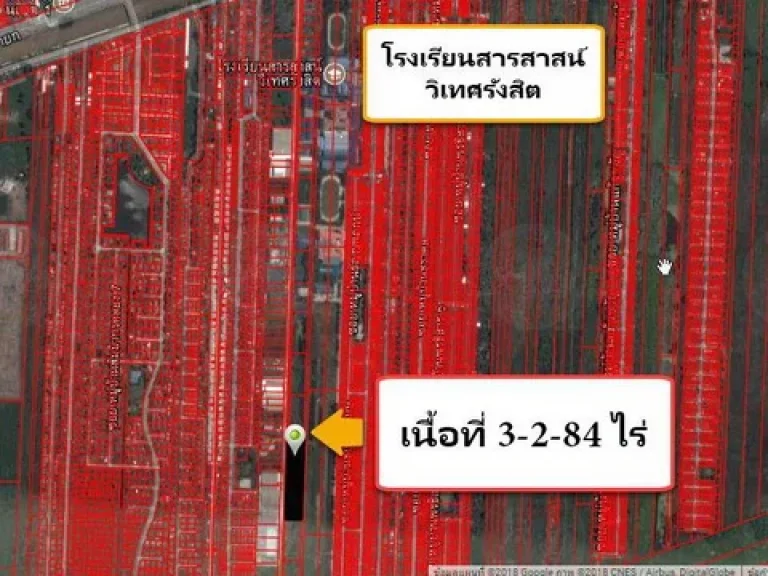 ขาย ที่ดิน คลอง 7 ใกล้โรงเรียนสารสาสน์ วิเทศรังสิต ลำผักกูด ปทุมธานี รังสิต-นครนายก เนื้อที่ 3 ไร่ 2 งาน 84 ตรว ถมแล้ว ตรงข้ามโลตัสคลอง 7