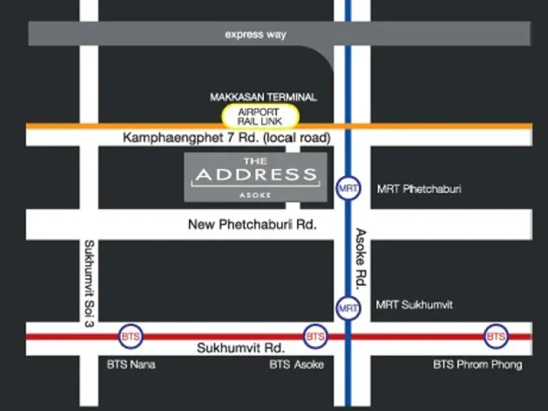 ให้เช่าคอนโด ดิ แอดเดรส The Address Asoke อโศก 45 ตรม ติด MRT เพชรบุรี Airport Link มักกะสัน