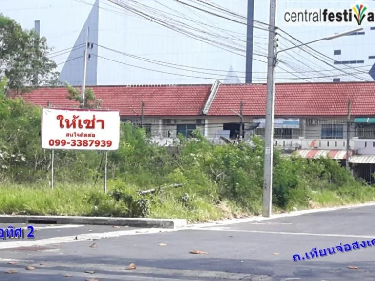 ที่ดินเปล่าให้เช่า ติดถนนใหญ่ 3 ด้าน ใกล้เซ็นทรัลเฟสติวัล หาดใหญ่