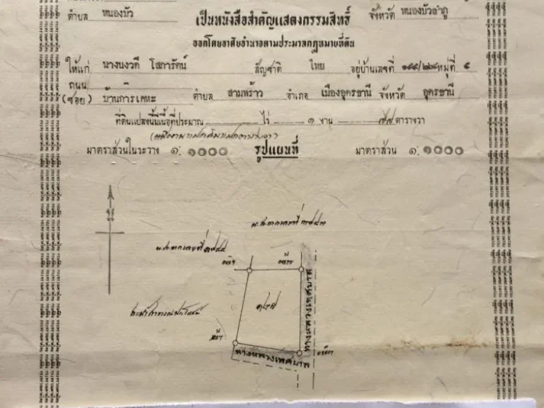 ขายถูก ที่ดินเปล่า 188 ตรว จุดสังเกต วัดพิศาลรัญญวาส ตหนองบัว อเมือง จหนองบัวลำภู