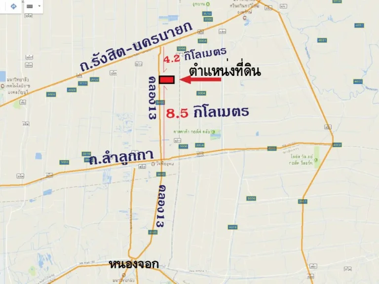 ขายที่ดินคลอง13 ลำลูกกา เนื้อที่ 100 ไร่ ละ 1 ล้าน