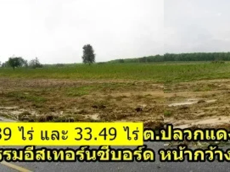 ขายที่ดิน อปลวกแดง ระยอง เนื้อที่ 32 ไร่ และ 33 ไร่เศษ ที่สวย ไม่ต้องถม อยู่หน้านิคมอุตสาหกรรมอิสเทิร์นซีบอร์ด ระยอง ราคาคุยกันได้