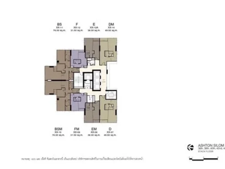 Downpayment Ashton Silom 1 bedroom high floor on 38 floor unblock view