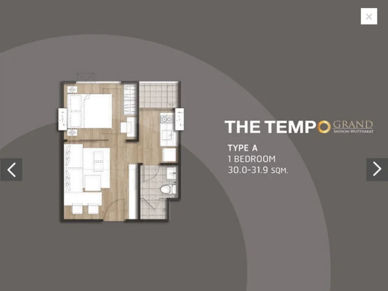 Room For SaleRent The Tempo Grand สาทร-วุฒากาศ ติด BTS วุฒากาศ EXIT2 2900000THB THB