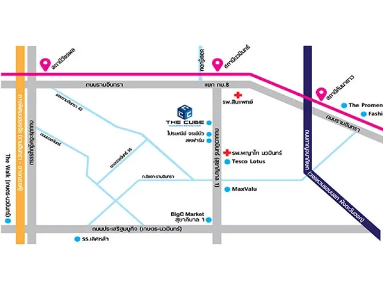 ขายโครงการใหม่ เดอะคิวบ์ นวมินทร์-รามอินทรา ติดถนนใหญ่ ใกล้รถไฟฟ้า