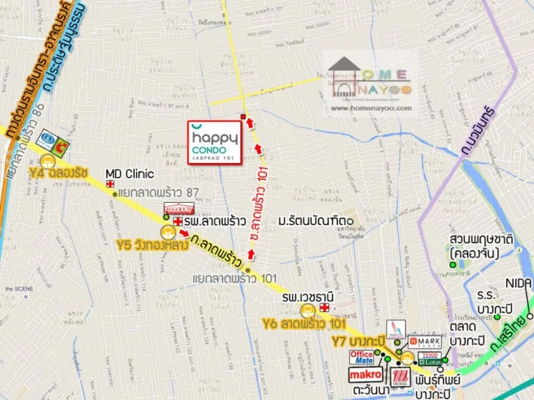 ให้เช่าขาย แฮปปี้คอนโด ลาดพร้าว 101 ตึกE ชั้น4