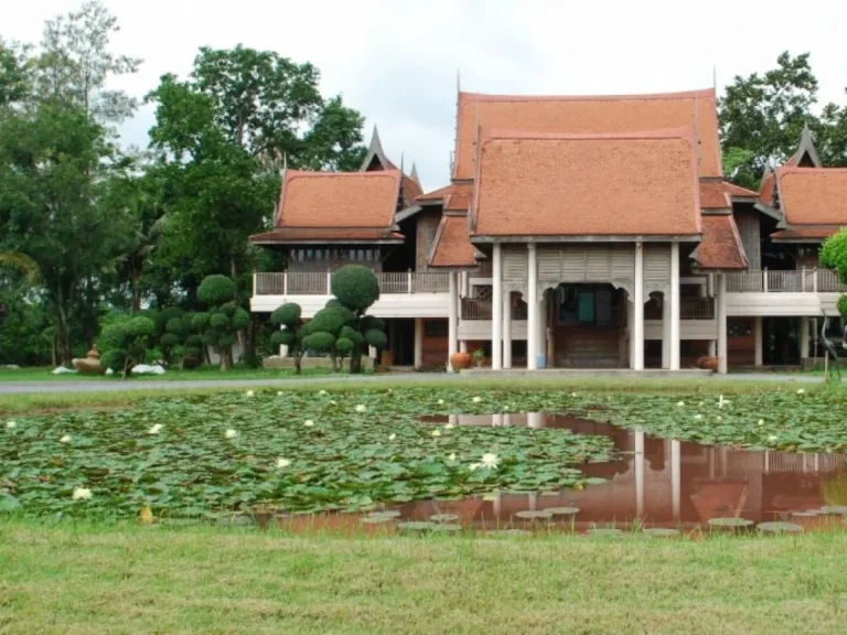 ขายที่ดิน 23 ไร่ พร้อมสิ่งปลูกสร้างบ้านเรือนไทยสระว่ายน้ำพร้อมเรือนรับแขก ติดริมน้ำถนนประชาร่วมใจซอย43 บึงนายพล