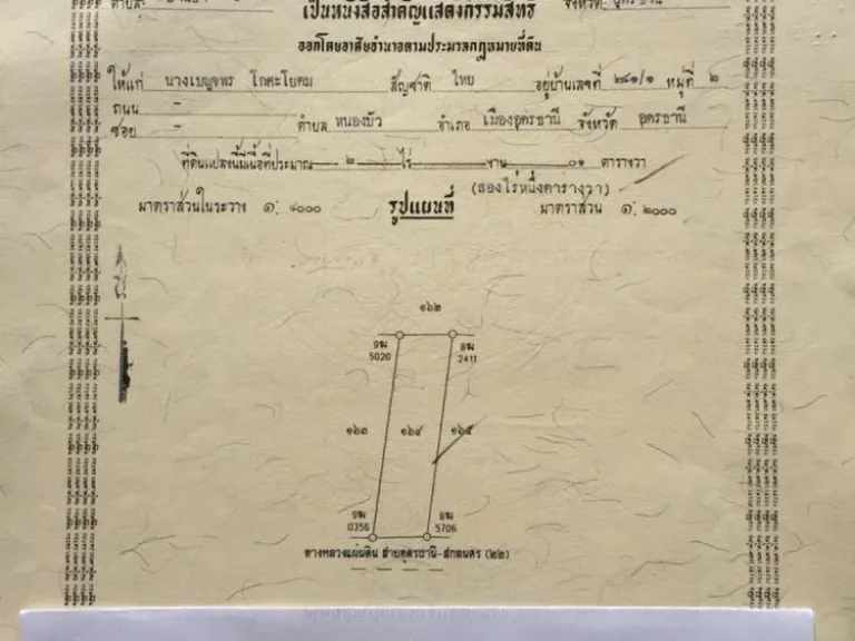 ขายที่ดินเปล่า 3 ไร่ ติดถนน หนองหาน - สว่างแดนดิน