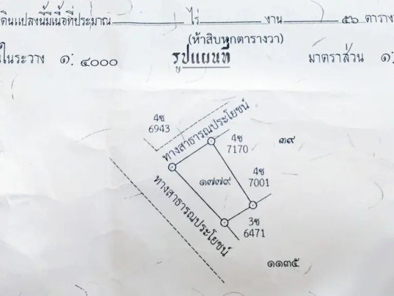 ขายที่ดินทำเลทอง 56 ตารางวา ใกล้ตลาดต้นตาล สระบุรี