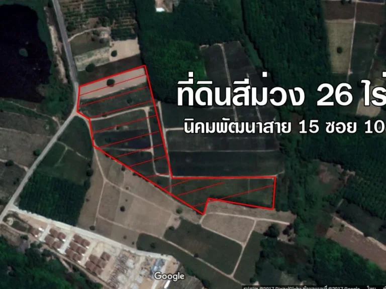 ที่ดินสีม่วง 26 ไร่ นิคมพัฒนาสาย 15 ซอย 10 ตพนานิคม ระยอง