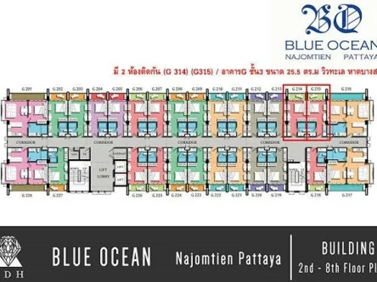 ขาย คอนโด บลูโอเชี่ยน นาจอมเทียน พัทยา Blue Ocean Pattaya ติดทะเล ติดสวนน้ำ ตรงข้ามสวนนงนุช