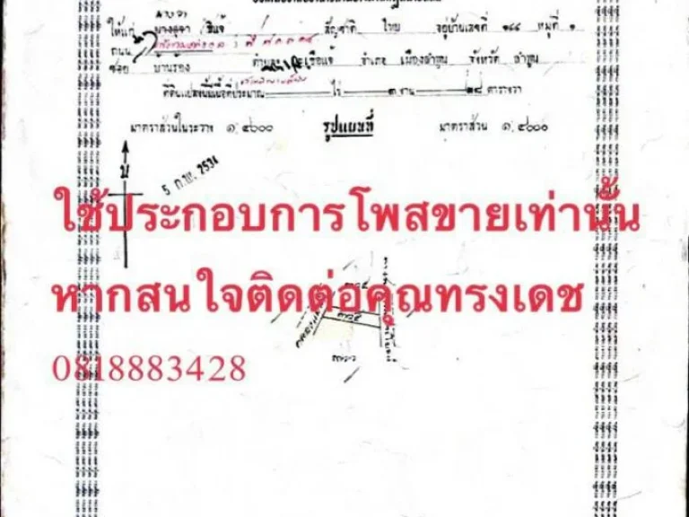 ขายที่ดินสวนลำใย ติดถนน มีลำเหมืองน้ำตลอดปี บริเวณ อเมือง ลำพูน