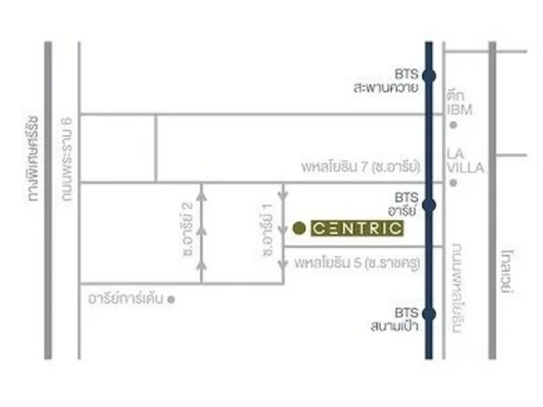 ให้เช่าCentric อารีย์สเตชั่นวิวสระว่ายน้ำ 1 ห้องนอนใกล้BTSอารีย์