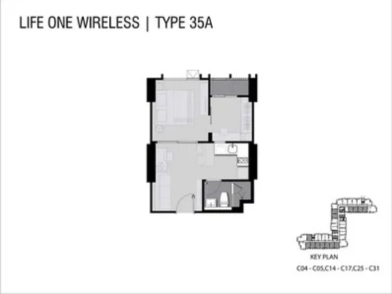 ขายคอนโด Life ๑ Wireless Life One Wireless ไลฟ์ วัน ไวร์เลส 1 ห้องนอน 1 ห้องน้ำ ขนาด 35อ ตรม