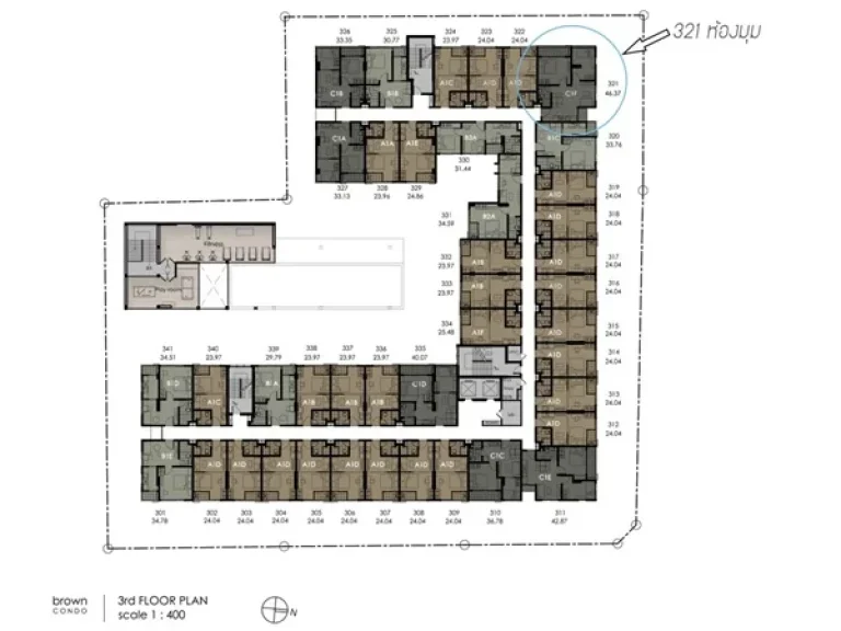 ขาย Brown Condo รัชดา 32 ราคา 210000 บาท ห้องมุม 1 Bedroom Plus ขนาด 4637 ตรม