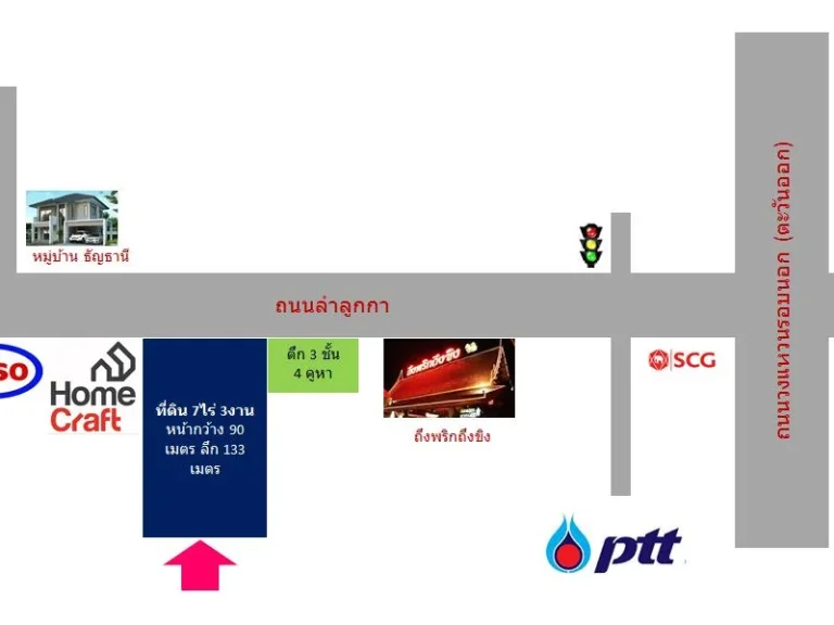 ขายที่ดินทำเลทอง 7ไร่ 3งาน ติดรถไฟฟ้าสายสีเขียวสถานีลำลูกกาคลอง5