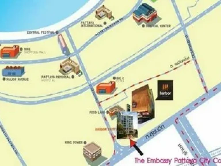 ขาย The Embassy Pattaya City Condo ติดถนนสุขุมวิท และถนนพัทยากลาง ทำเลยอดเยี่ยมมาก