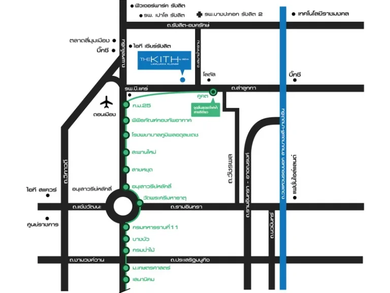 คอนโด เดอะคิทท์ ลำลูกกาคลอง 2 อาคาร B1 ชั้น 3 พื้นที่ 285 ตรม