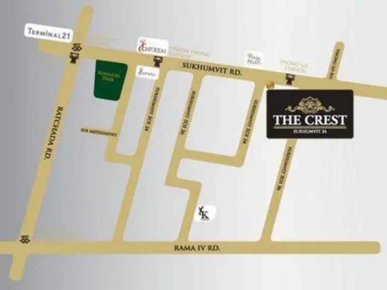 ให้เช่าห้องที่ The Crest 34 ขนาด 1 ห้องนอน 46 ตรม rent 1 bedroom at The Crest 34 46sqm 45000 บาทเดือน