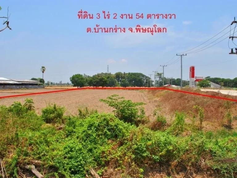 ขายที่ดิน 3-2-54 ไร่ ติดถนนใหญ่ ใกล้ เซ็นทรัล พิษณุโลก ตบ้านกร่าง LPHS01