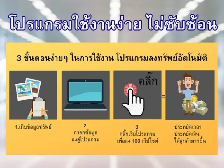 โปรแกรมลงประกาศ 100 เว็บ สำหรับอสังหาริมทรัพย์ทุกประเภท ใช้งานง่าย ประหยัดเวลา ทำแค่ไม่กี่ขั้นตอน