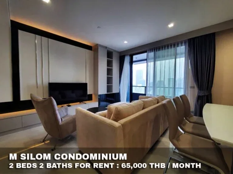 เช่า FOR RENT M SILOM CONDOMINIUM 2 beds 2 baths 88 Sqm65000 CLOSE BTS CHONGNONSI