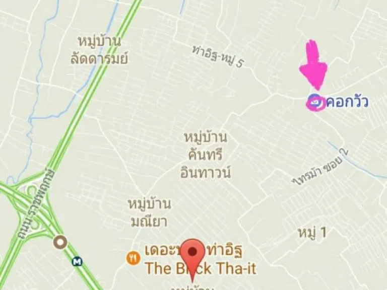 ขายที่ดินสวย หัวมุมสี่แยกในซอยท่าอิฐ เป็นทางผ่านเข้าตลาดน้ำวัดศิริสัมพันธ์