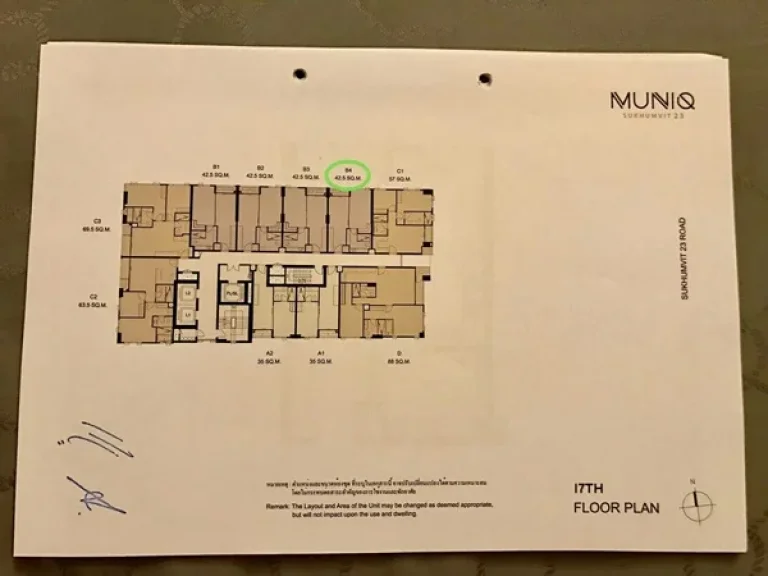 ขายคอนโด Muniq สุขุมวิท 23 ชั้น 17- 17B4 ขนาด 425 sqm ราคาตั้งขาย 94 ล้าน 1 ห้องนอน 1 ห้องน้ำ