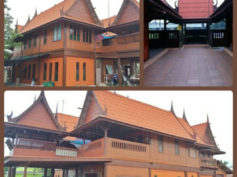 ขายที่ดินพร้อมบ้านทรงไทย 3 หลัง โกดัง 1 ติดถนน 3 ด้าน สุพรรณบุรี