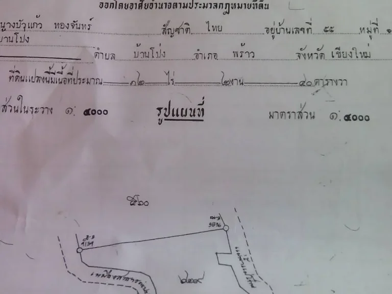 ขาย ที่ดิน ที่นา 12 ไร่ 2 งาน 40 ตรว อำเภอพร้าว จังหวัดเชียงใหม่