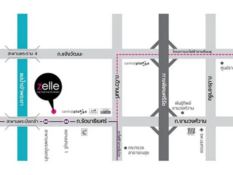 ให้เช่าคอนโด Zelle รัตนาธิเบศร์ ขนาด 1ห้องนอน ใกล้รถไฟฟ้า MRT พระนั่งเกล้า