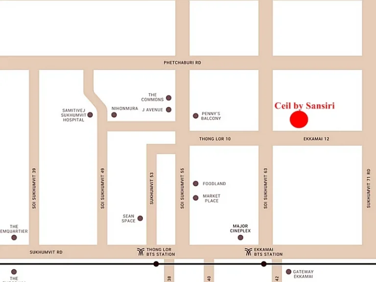 Condo Ceil by Sansiri ใกล้ BTS เอกมัย 48 ตรม 1 ห้องนอน ชั้น9 วิวเมือง ห้องหัวมุม เฟอร์ครบ