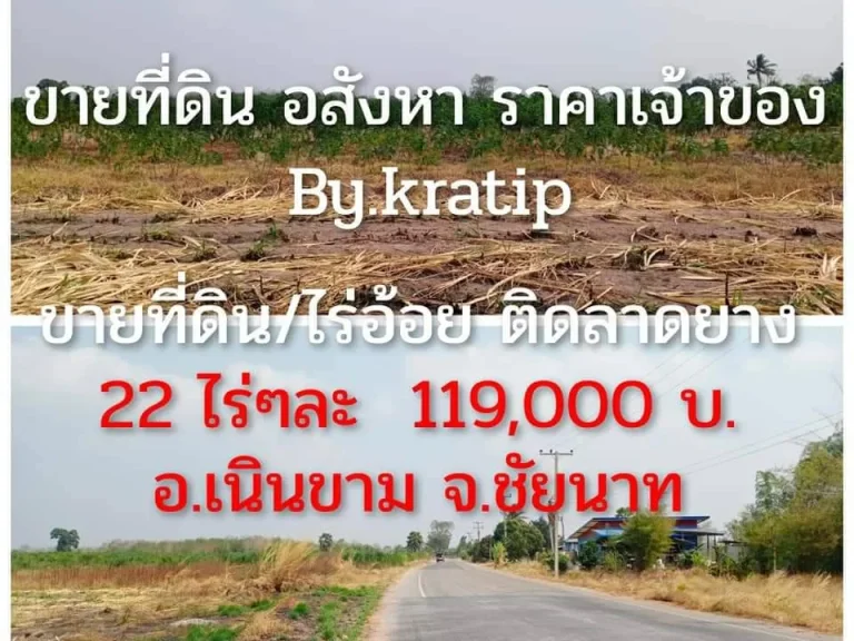 ขายที่ดิน 22ไร่ เนินขาม ชัยนาท เหมาะสำหรับทำพืชไร่