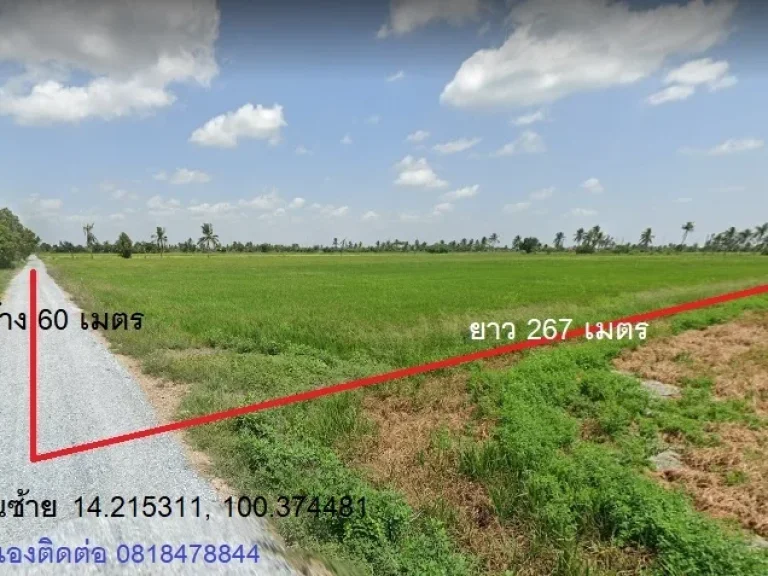 ขายที่ดินแปลงสวย ทำเลดี 10 ไร่ ราคา 5500000 บาท Land for sale 16000 square meters at Ayutthaya province