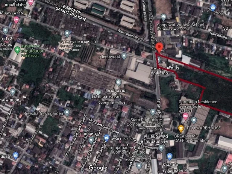 ขายที่ดิน 19-3-80 ไร่ ติดถนนทางรถไฟสายเก่า สำโรง อพระประแดง สมุทรปราการ ตรวละ 75000 บาท