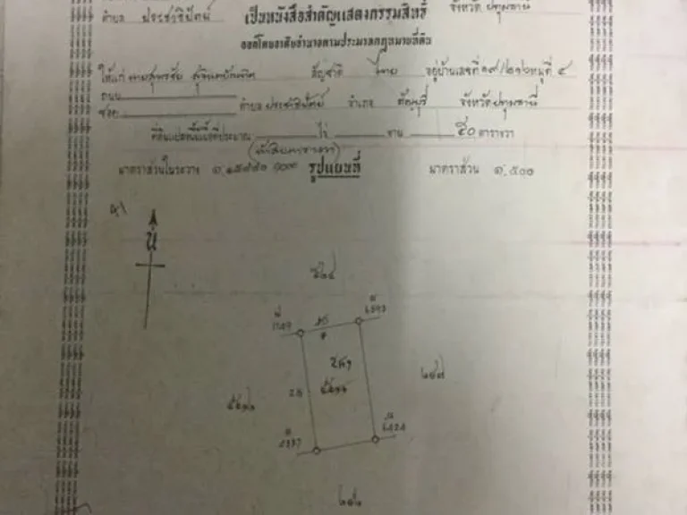 ขายที่ดิน ซอยรังสิต-นครนายก2 50วา ราคาถูกถมแล้ว กว้าง8 เมตร ลึก28 เมตร