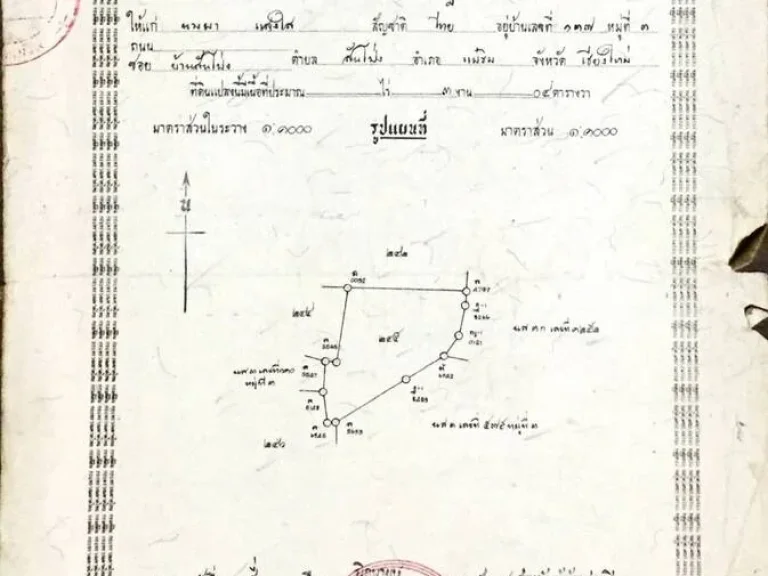 ขายที่ดิน ทำเลดีราคาถูก ใกล้ถนนเส้นแม่ริม- ฝาง สันโป่ง จังหวัดเชียงใหม่