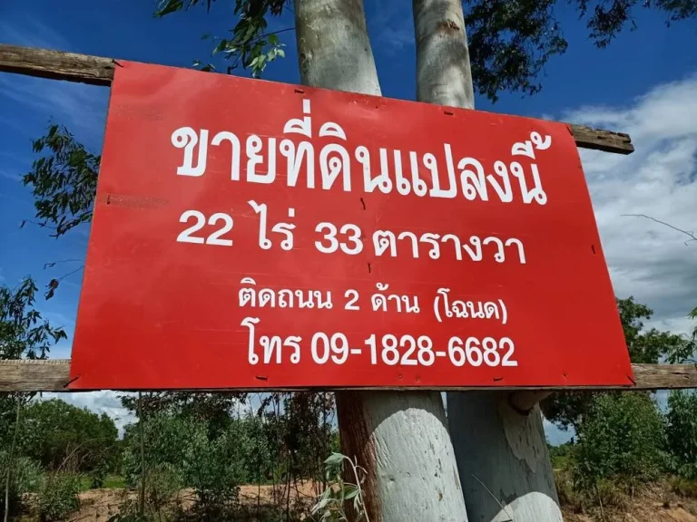 ขายที่ดินสวยยกแปลง 22ไร่33ตรว ราคาไร่ละ 1300000 ติดถนนหลวง215 สุรินทร์ - ร้อยเอ็ด