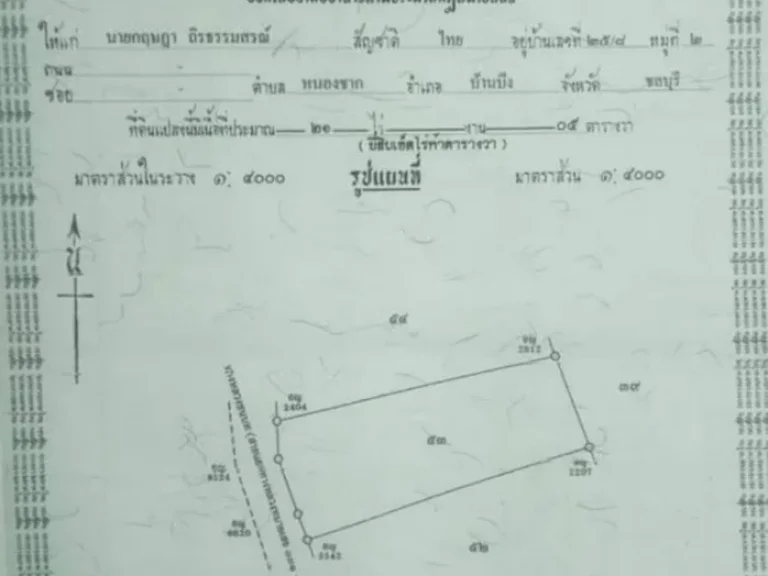 ที่ดินบ้านบึง ขนาด 21 ไร่ 5 ตารางวา อำเภอบ้านบึง เหมาะทำฟาร์มหรือเกษตร