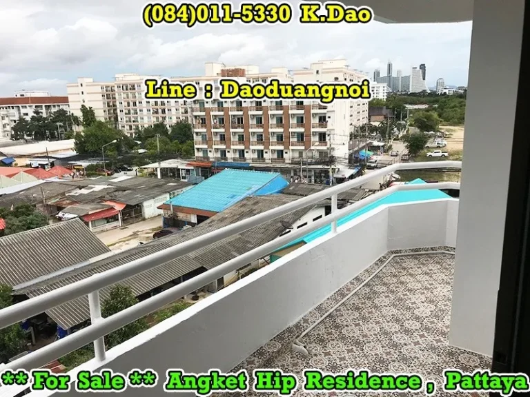 ขายคอนโด Angket Hip Residence พัทยา ห้องมุม พื้นที่ 4277 ตรม ประเภทสตูดิโอ ชั้น 5