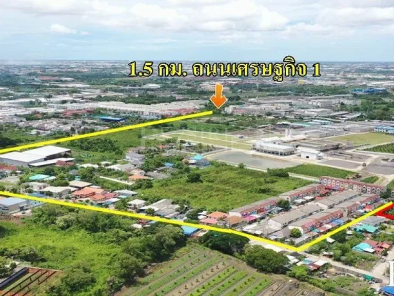 ที่สวยปลูกบ้านโกดัง ขนาดเล็ก 1866 วา สะดวกติด ถ 3 ด้าน ใน ซค่ายกำแพงเพชร ใกล้เศรษฐกิจ และ พุทธสาคร