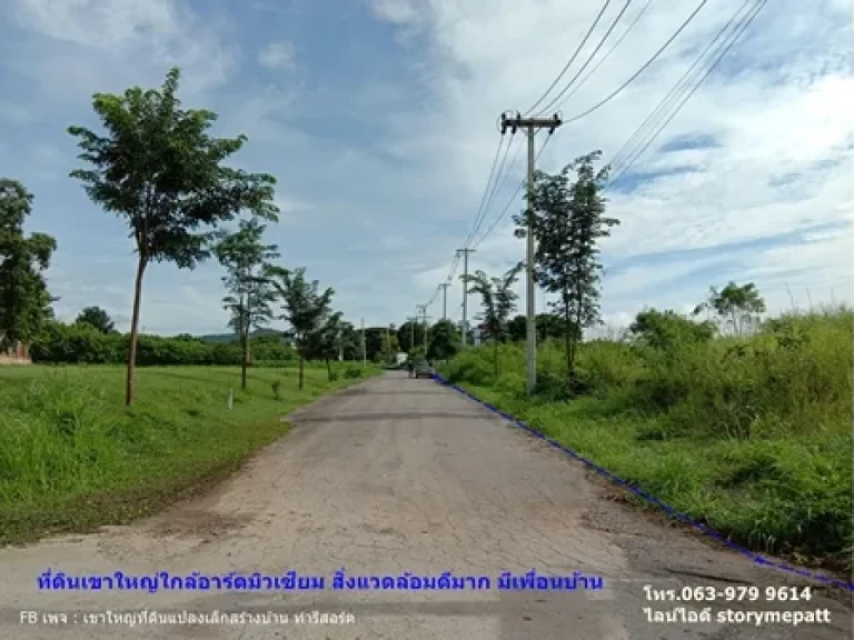 ที่ดินเขาใหญ่แปลงมุม 319 ตรวา ใกล้อาร์ตมิวเซียม ตหมูสี ที่ดินมีถมดินเพิ่มสูงเป็นเนิน สร้างบ้านอยู่อาศัยได้เลย