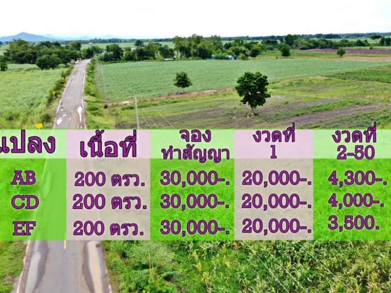 ติดถนนดำ 200 ตรว ผ่อนเบา 3500 ตชอนสมบูรณ์ อหนองม่วง จลพบุรี