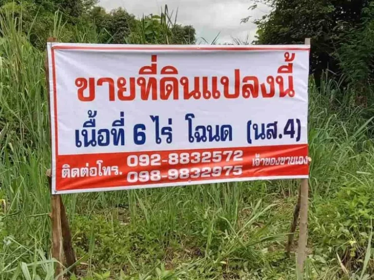 ขายที่ดิน 6 ไร่ ใบโฉนด นส4 อยู่ติดถนน จังหวัดราชบุรี