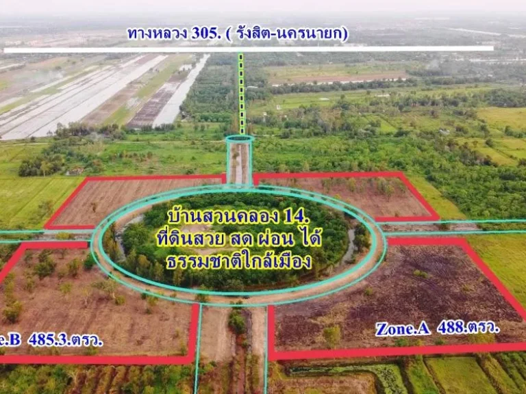 ขายถูก ที่ดินเปล่า เหมาะสร้างบ้านพักอาศัย คลอง 14 องค์รักษ์ นครนายก