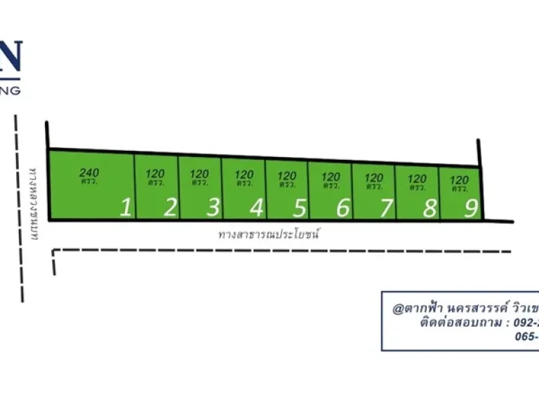 ที่ดินหลักหมื่น ถูก 120ตรว 99000-ตากฟ้า นครสวรรค์ น้ำ-ไฟพร้อมที่ดินปลูกบ้าน