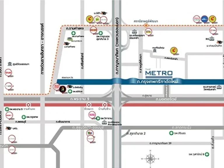 ให้เช่าทาวน์โฮม Metro พระราม9 กรุงเทพกรีฑา ศรีนครินทร์ ร่มเกล้า 4 นอน 2 น้ำ 16000 บาท 0949263629