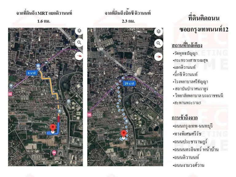 ขายที่ดินเปล่า 160 ตารางวา ซอยกรุงเทพนนท์12