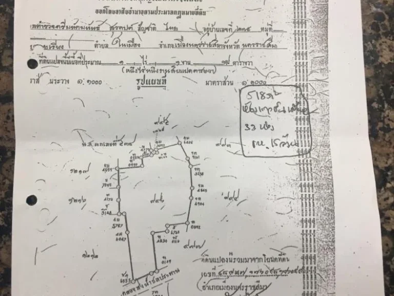 ขายหรือเช่า ห้องแถวที่ติดถนนรัตนจันทร์ในจอหอ โคราช